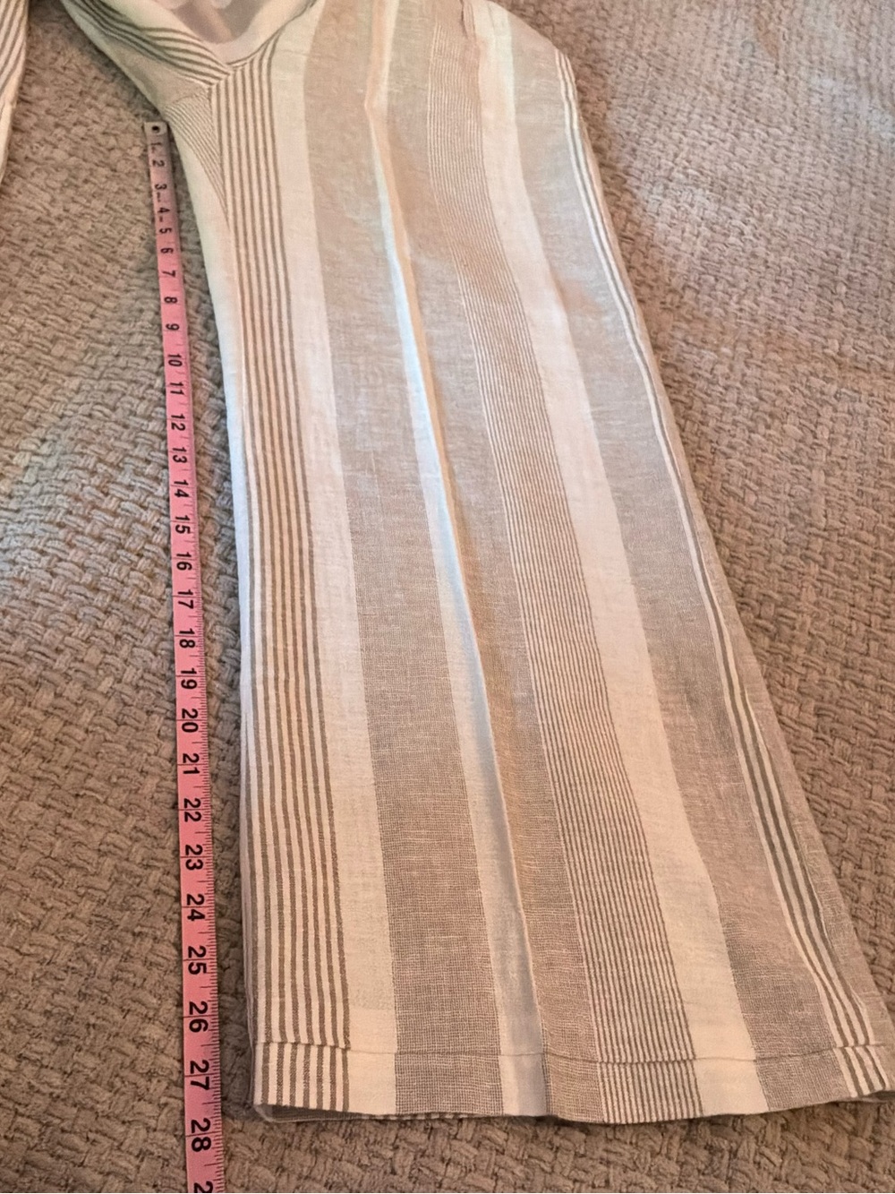 πβ¨π Boho Striped Wide Leg Pants High Rise Elastic Waist Size L - Picture 6 of 10